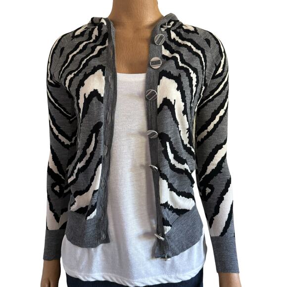 L.A.M.B. Button Up Hooded Sweater 100% Wool - Picture 6 of 16